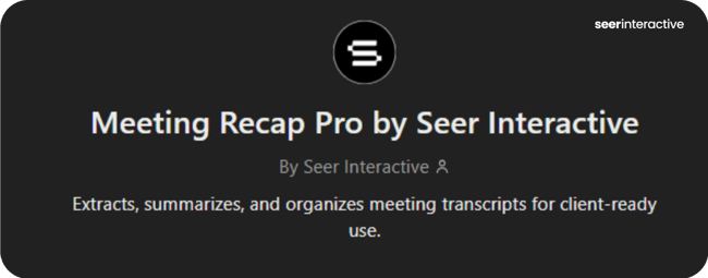 Meeting Recap Custom GPT